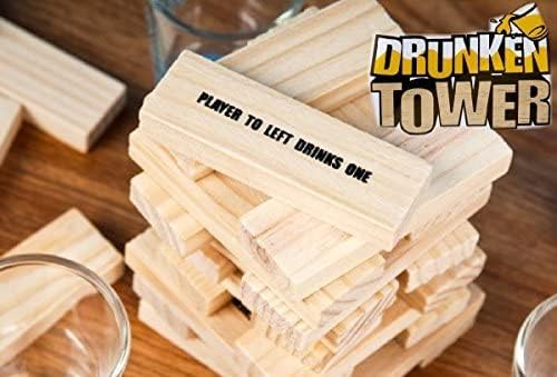 Jogo Torre de Equilíbrio Drinking Tower + 4 Copos Shot Drink