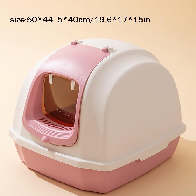 Caisse à litière pour chat rose grand format idéale pour le salon - 2