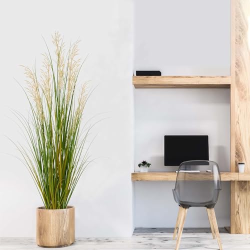 Artificial Plant, 47in Tall, 2pk Grass, Faux House Plants in Pot, Indoor Decorative Flowers &Greenery for Home and Office, Ideal Housewarming Gift