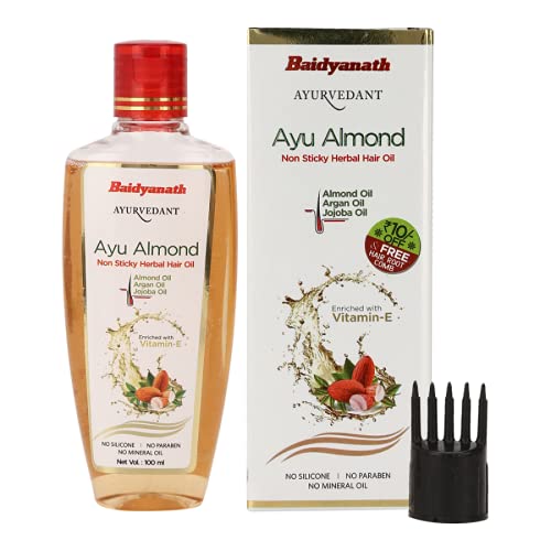 Buy Ayurvedant Ayu Almond Herbal Hair Oil Baidyanath 100ml Non