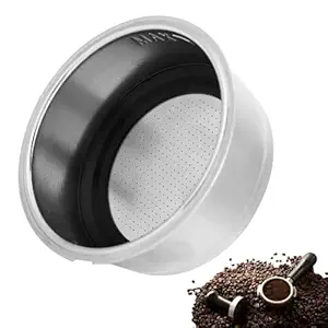 Supvox 51mm Portafilter Filter for Derlla Coffee Maker Stainless Steel Basket Double Basket Replacement Double Filter Basket 14 to 18 Grams Ground Coffee Filter Basket