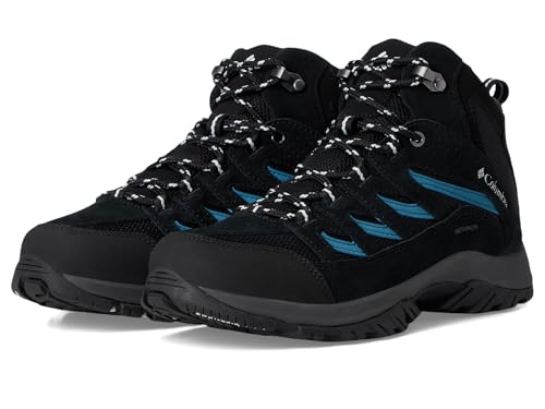 Columbia Crestwood Mid Waterproof, Botas para Senderismo Mujer, Lucarero Negro, 43 EU Ancho