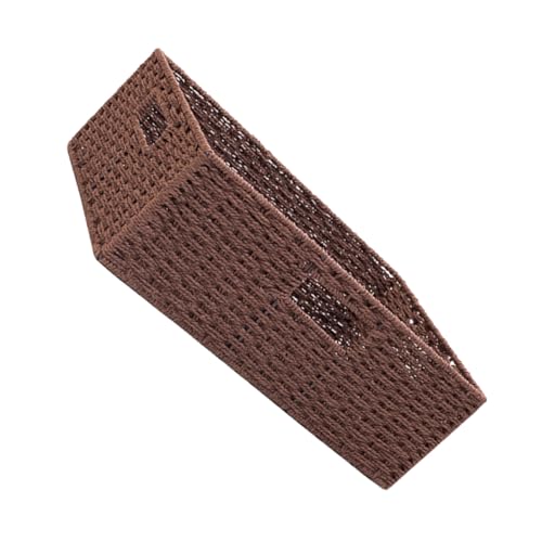 SAFIGLE Cesta de Almacenaje de Ratán Tejida Mano Pequeña y Ligera con Asas Huecas para Organización Doméstica para Ropa y Accesorios Baño o Dormitorio