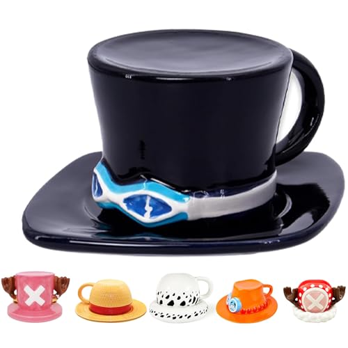 La Mejor Selección de Tazas y pajitas más recomendados. 49 Tazas de café de cerámica con sombrero de animación,Tazas de café de una pieza de anime con diseño de pajita amarilla,Tazas de café de cerámica de anime de una pieza...