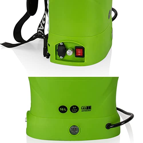 Pulverizador de batería VITO de 12 V, 16 l y 6 bares, con autonomía de 4 h y cargador, ideal para plantas, tejados y jardín