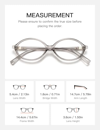 Image of Slocyclub Oval Blue Light Blocking Glasses for Women with Eyeglass Case | Filters harmful blue light, reduces eye strain, Vintage oval frame, Lightweight for daily wear