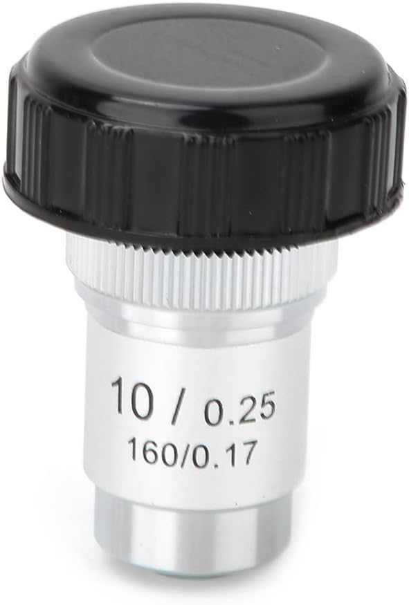 195 Achromatic Objective Lens Compatible with Biological Microscopes, All Steel Material with Standard RMS 20.2 mm Interface, Magnification Options Including 4X 10X 20X 40X 60X (10X)
