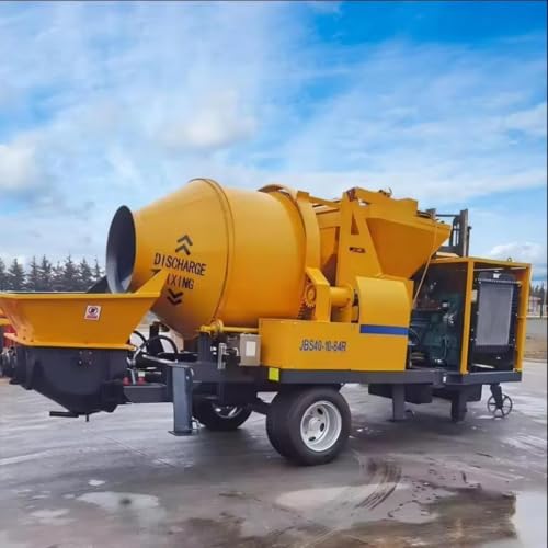 Máquina mezcladora de hormigón portátil para mezclar y bombear concreto para obras de construcción, proyectos de construcción, reparación de carreteras con alta eficiencia y fácil operación