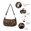 FITDON Handtasche Damen Klein Umhängetasche, Cord Hobo Bag Schultertasche Y2K Crossbody Bag Mini Retro Achsel Tasche mit 3 abnehmbaren Schultergurten, Leopard #1