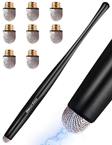 Dimples Excel Capacitive Stylus Pen for iPad Aviation Aluminum Ergonomic Non-Slip Design with 8 Replacement 2020 New Generation Nanofiber Tips for Touch Screen Tablets and More