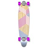 Yocaher Kicktail concave Pro Longboard Complete Cruiser Freeride Skateboard and Decks (Complete - Kicktail - Geometric Purple)