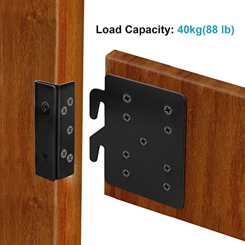 GBGS 4 Sets Bed Frame Bed Post Double Hook Slot Bracket,Cold Rolled Steel 5" x 4¼",Thickness 2 mm, for Bed Rail Hooks Plates Bed Accessories, Screws Included - Image 3