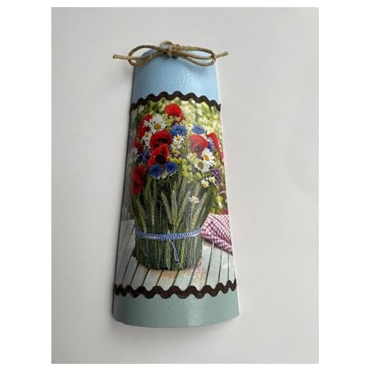 Teja decorativa con ramo de flores, adorno para colgar en la pared del interior, decoración de la pared, regalo artesanal