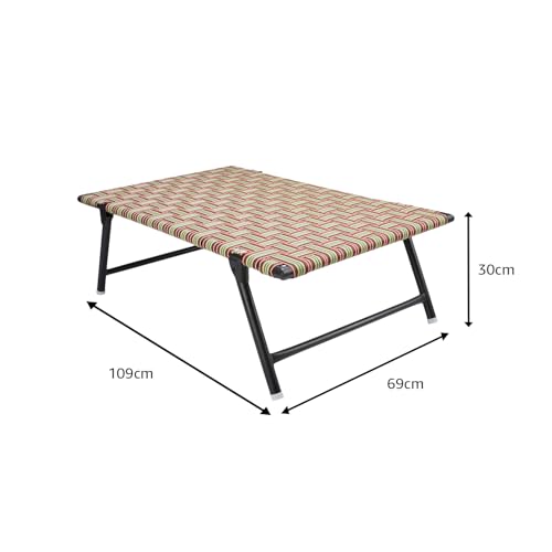 Image of Amazon Basics Leg Fold Dog Pet Bed | Durable Nylon Niwar | 42 x 36 x 12 Inch | Multi-Color