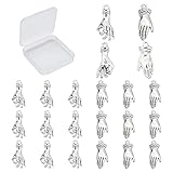 SUNNYCLUE 1 Box 40Pcs 2 Styles Antique Silver Hand Pendant Mini Alloy OK Gesture Vintage Charms Bulk Tibetan Style Fingers Lucky Pendants for Jewelry Making Charms Bracelets Findings