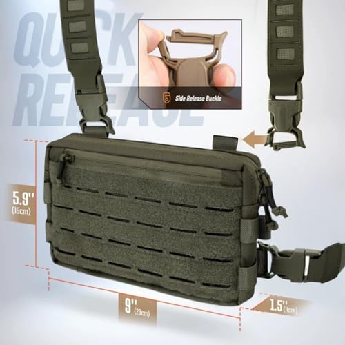 Bolso de pecho impermeable para hombre con chaleco de pesca ajustable 6
