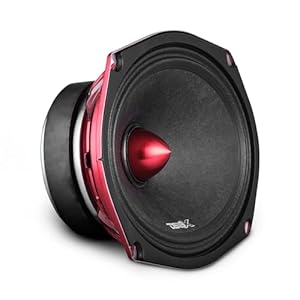 DS18 PRO-X698 BM Loudspeaker – 6×9, Midrange, Red Aluminum Bullet, 400W Max, 200W RMS, 8 Ohms – Premium Quality Audio Door Speakers for Car,Truck and Motorcycle Stereo Sound System (1 Speaker)