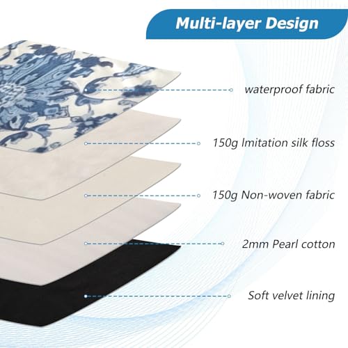 Funda azul floral bohemia para laptop 13-14 pulg miniatura 4