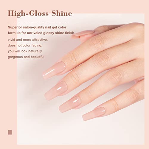 Rarjsm Nude Pink Gel Nail Polish Neutral Transparent French Milky Pink Skin Tone Gel Polish Sheer Light Pink Gel Nail Varnish Uv Led Cured Soak Off For Home Salon Diy 15Ml Single Bottle #TOP2