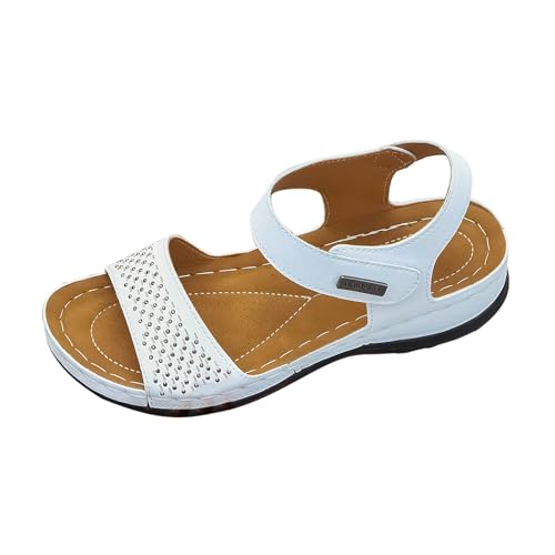 Genérico Sandalias Mujer Plataforma Zapatos Verano Comodos Sandalias de Cuña para Mujer,Verano 2026 Y Tiras Abiertas,Informales,Cómodas,para Exteriores,Sandalia Negra (White,43)