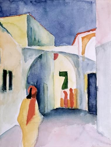 Affiche August Macke Ein Blick dans Die Gasse poster sur toile pour bureau 60x90cm