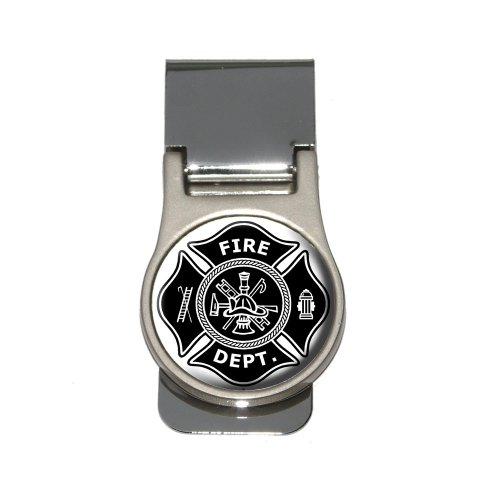 Firefighter Firemen Maltese Cross - Black Money Clip