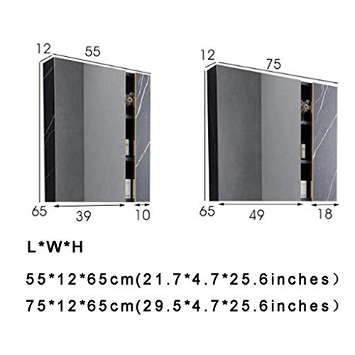 Kmmk Wall-Mounted Mirror,Mirror Cabinets Stainless Steel New Mirror Box Bathroom Wall-Mounted Hotel Bathroom With Mirror,Blue,751265Cm #TOP5