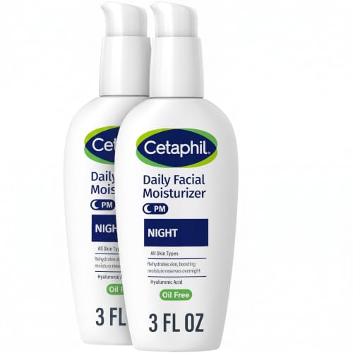 Cetaphil Night Moisturizer for Face, Hydrating Facial Moisturizer with Hyaluronic Acid, All Skin Types, Lightweight and Non-Comedogenic, Dermatologist Recommended for Sensitive Skin, 3oz (Pack of 2) - image 1
