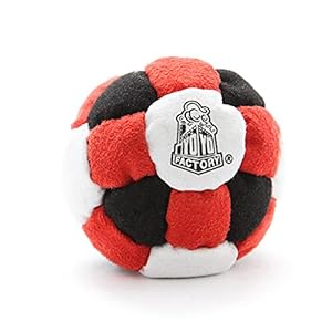 Catchy Footbag – 26 Panels Hacky Sack Good For Any Skill Level – Rood/Zwart (Freestyle Foot Bag, Best Skilltoy For Kids…