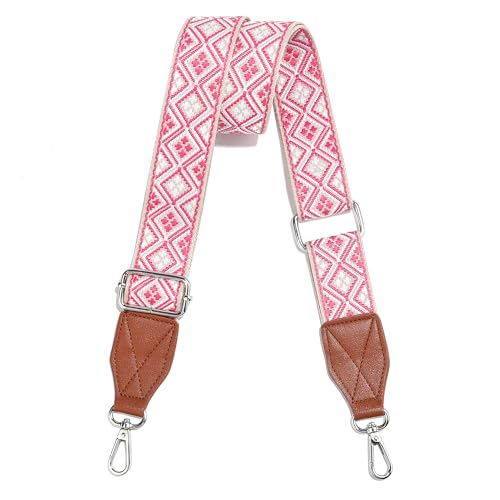 Image of Purse Strap,1.5 inch Leather End Shoulder Strap Adjustable Replacement,Retro Multi-Pattern Crossbody Bag Straps