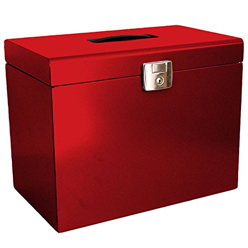 Classeur ménager métal avec 5 dossiers suspendus Rouge Cover
