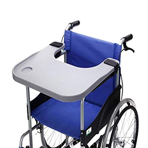 車椅子用ラップトレイテーブルアクセサリー、医療用ポータブルチャイルドチェア、手動または電動車椅子に適合するユニバーサルトレイデスク (グレー)