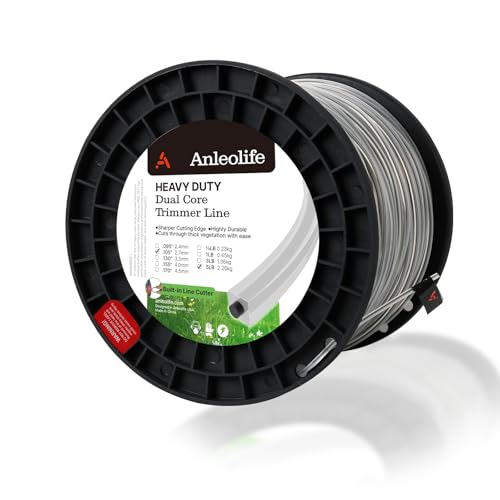 Anleolife .105 Heavy Duty Dual-Core Trimmer Line Tough Weeds 1038ft 5 lb