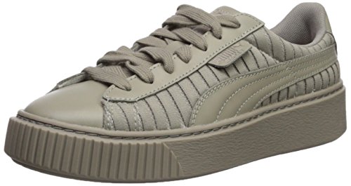 PUMA Women's Basket Platform En Pointe Wn Sneaker, Rock Ridge, 10 M US