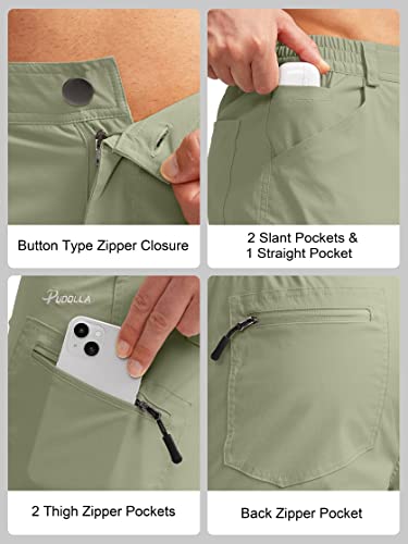 Pudolla Men's Hiking Pants Waterproof Travel Cargo Pants With 7 Pockets Stretch For Golf Fishing Climbing Light Green Xxl #TOP3