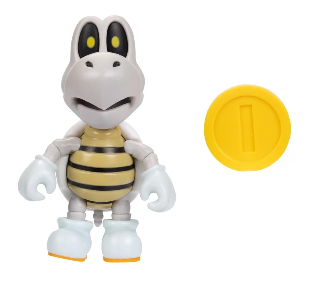 Jakks Figura d'azione Super Mario da 4 Pollici (Ossa secche con Moneta)