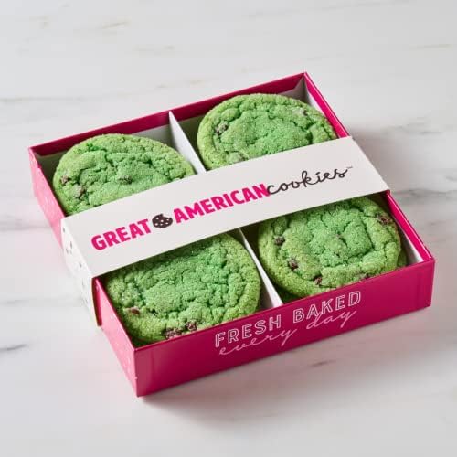 Great American Cookies - 12 Holiday Cookies - Baked Fresh Daily, Hand Scooped and Never Frozen - Great for Christmas, Hanukkah, Family and Corporate Gifts (Mint Chocolate Chip)