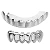 PRETYZOOM Hip Hop Teeth Grills Fake Punk Hip Hop Tanden Mond Boven Onderkant Diamant Strass Tanden Grillz Halloween Muziekfestival Party Hip Hop Rapper Kostuum Accessoires Decoratie Ornament Zilver