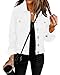 Vetinee White Denim Jacket Womens Women's+Summer+Jacket White Size Large Fits UK Size 16 to UK Size 18