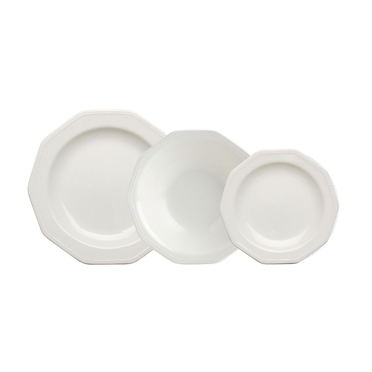 Queen's Artic White Vajilla Cerámica 12 Piezas - 4 Personas Blanco