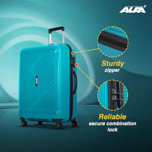 Image of ALFA by VIP Rhino Set of 2 Trolley Bag 55, 65cm | Hard Luggage| Smooth 4-Wheel Suitcase| Combination Lock with Secured Zip| Sturdy Push Button | 3-Year Warranty