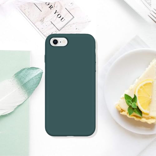 Image of VONZEE iPhone 7 /8 /SE /SE (3rd Gen) Cover Wireless Charging Support, Liquid Silicone Gel Rubber Shockproof Case Candy Phone Cases for iPhone 7 /8 /SE /SE (3rd Gen) (Forest Green)