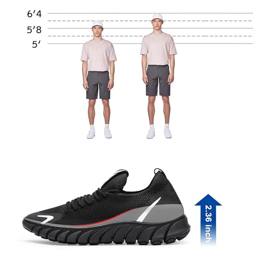 Image of CHAMARIPA Men's Invisible Height Increasing Elevator Shoes - Lace up Light-Weight Casual Height Increase Walking Shoes - 2.76 Inch Taller