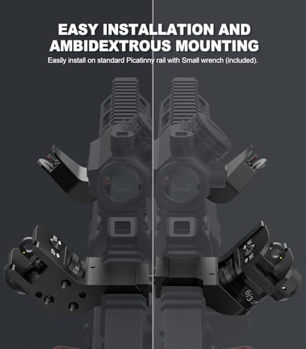 Feyachi 45 Degree Offset Iron Scopes Flip Up Fiber Optics BUIS Rapid Transition Backup Front and Rear Iron Scope Set - Image 6