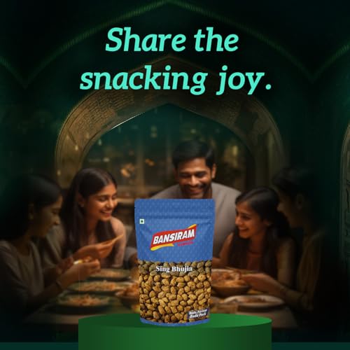 Image of Bansiram Namkeen| Shing Bhujia| Whole Tasty Nuts Snacks| Spicy| Traditional Indian Snacks| Ready To Eat Snack| Perfect Tea-time Snack - 375 gm