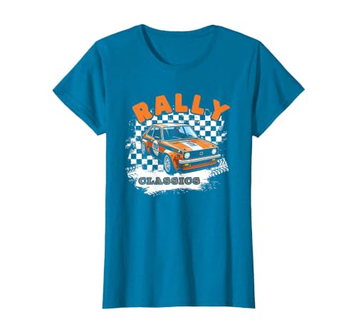 Rally Classics Shirt Car Racing Motorsport Rally Sport T-Shirt, Women, Sapphire Blue, XX-Large