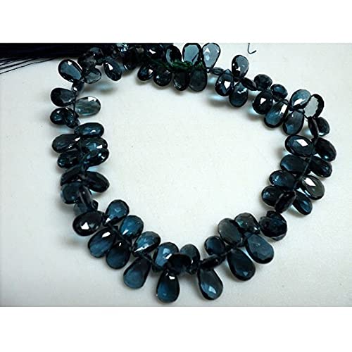 Perles de Topaze Bleue de Londres facettées de luxe pour créations joaillières raffinées