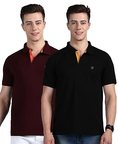 Image of Lux Cozi Mens Cotton Solid Relaxed Fit Polo Shirt
