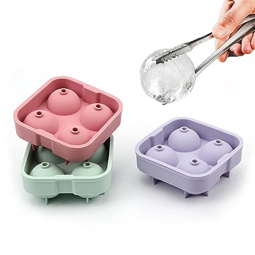 Molde de hielo esfera 3 piezas silicona 1.77 pulg miniatura 1