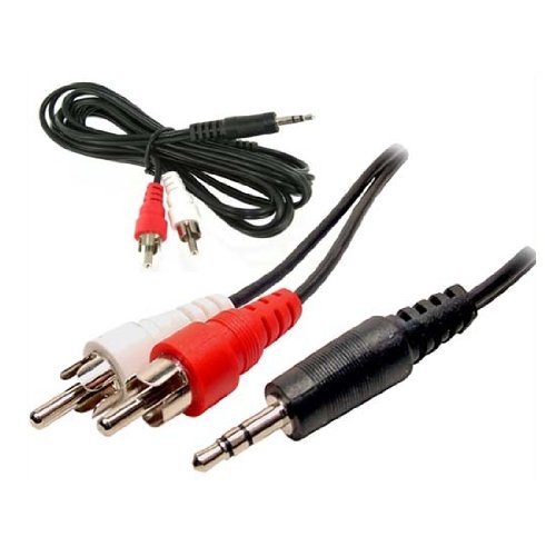 6Ft 3.5mm to 2 Stereo RCA Male Cable Sound Card to Speakers